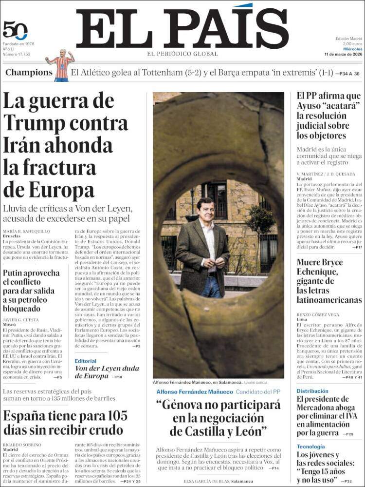 'El País', 11 de marzo de 2026