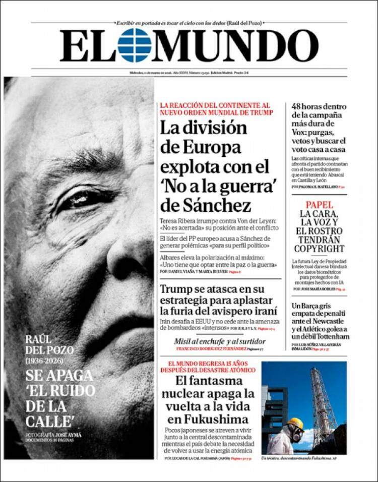 'El Mundo', 11 de marzo de 2026