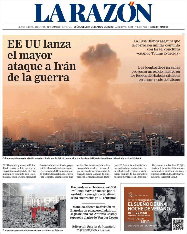 'La Razón', 11 de marzo de 2026