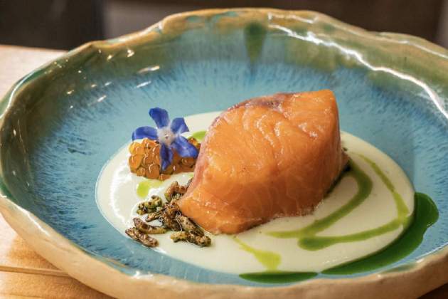 La trucha de los Pirineos con labán del Albé. / Foto: Marta Garreta