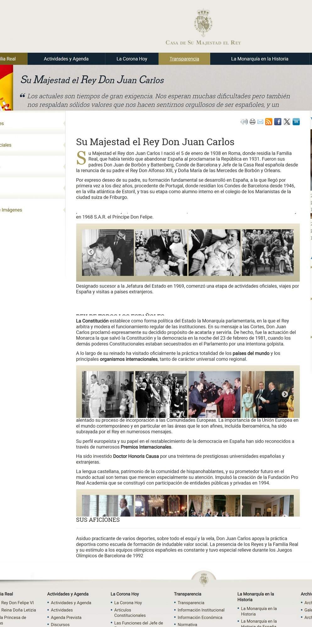 Captura biografia Joan Carles I, Casa Reial