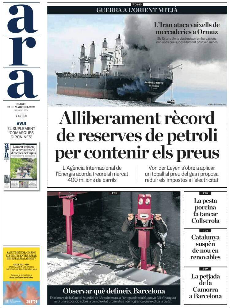 'Ara', 12 de març de 2026