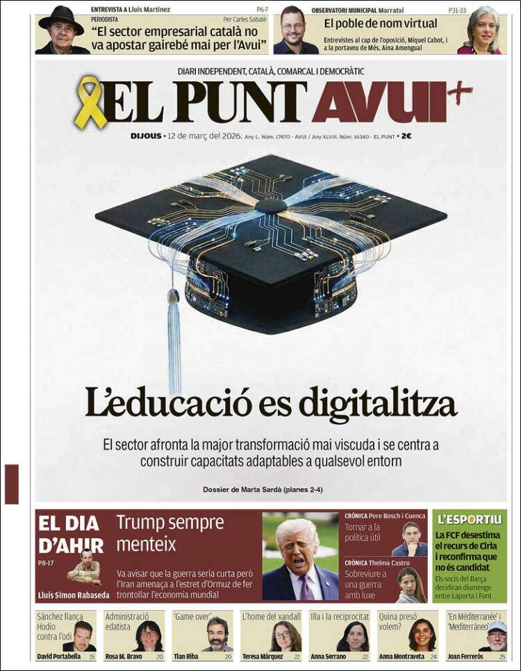 'El Punt Avui', 12 de març de 2026