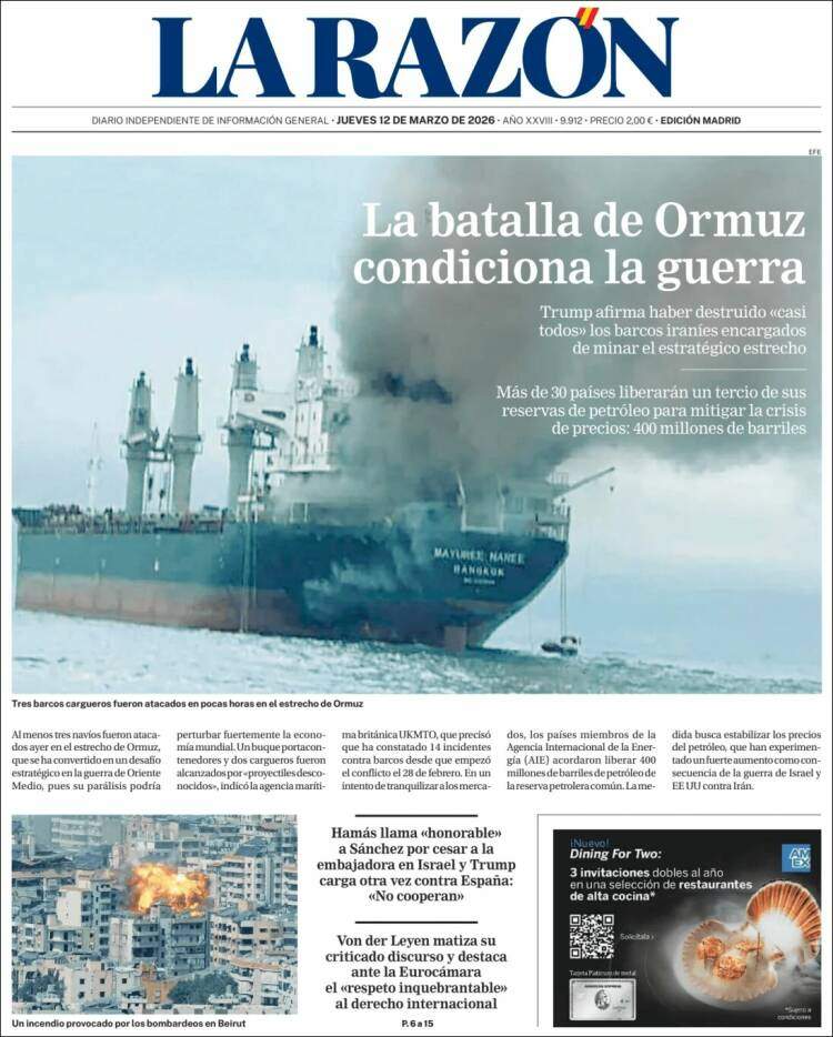 'La Razón', 12 de març de 2026