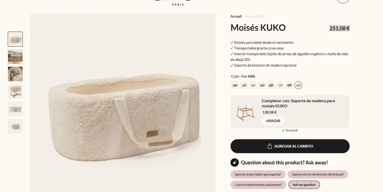 Los detalles de la cuna Charlie Crane