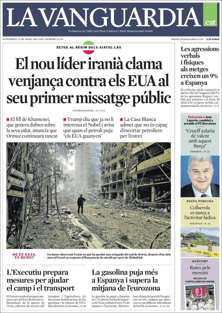 'La Vanguardia', 13 de marzo de 2026