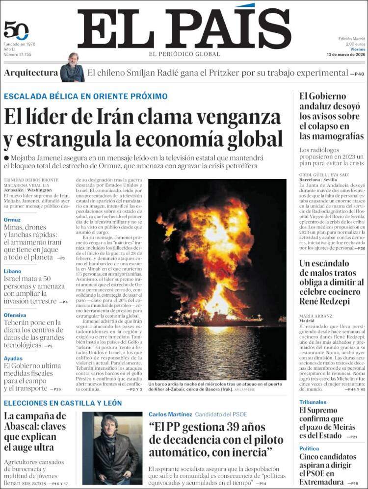 'El País', 13 de marzo de 2026