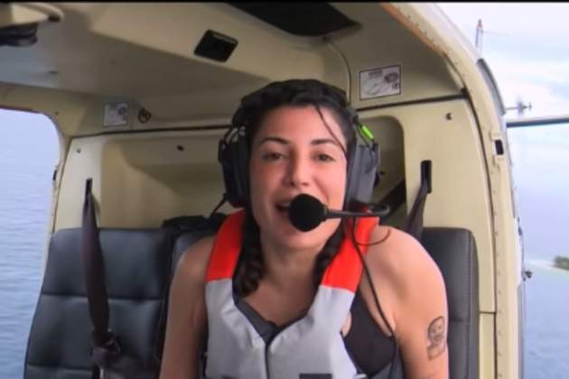 Alba Paúl a l'helicòpter d'Honduras a 'Supervivientes' / Mediaset Infinity