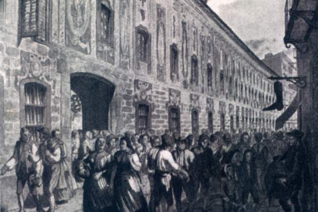 Representació de la Fàbrica Gónima (finals del segle XVIII). Font: Enciclopedia Catalana Representació de la Fàbrica Gónima (finals del segle XVIII). Font: Enciclopedia Catalana