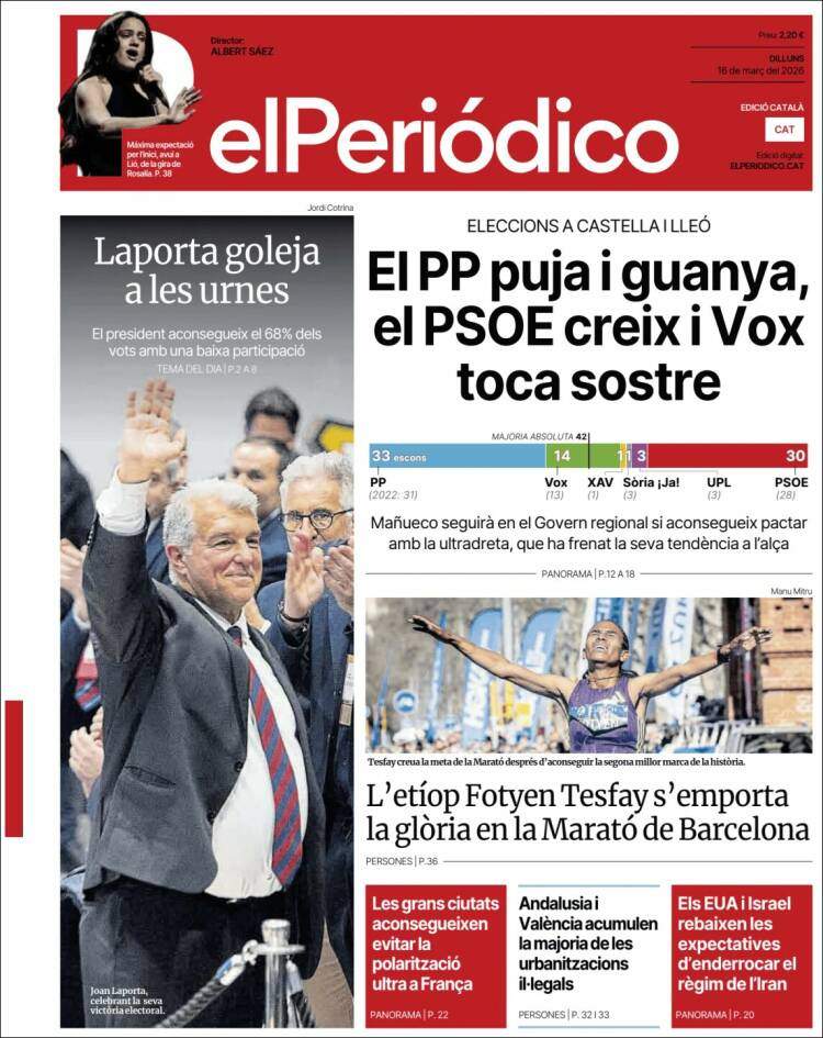'El Periódico', 16 de març de 2026 'El Periódico', 16 de març de 2026