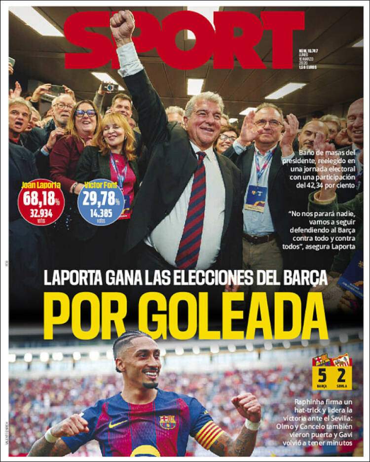 Portada SPORT, '16/03/2026' Portada SPORT, '16/03/2026'