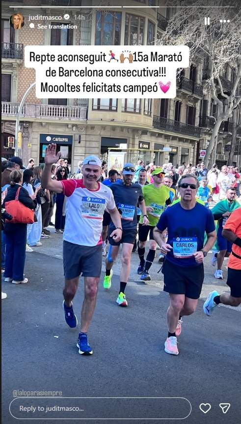 Judit Mascó felicita a su marido por la 15ª Maratón de Bcn / Instagram Judit Mascó felicita a su marido por la 15ª Maratón de Bcn / Instagram