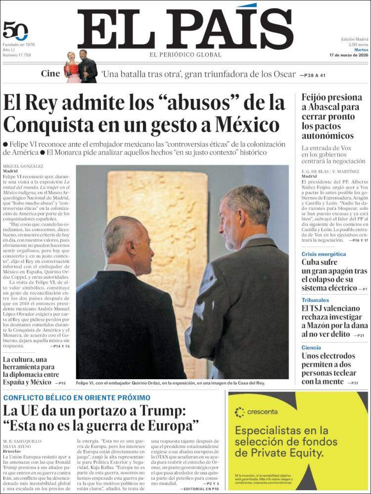 'El País', 17 de marzo de 2026