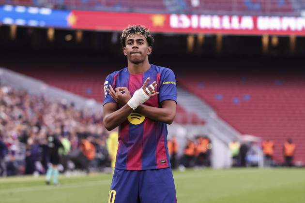 EuropaPress 7327567 lamine yamal of fc barcelona celebrates goal during the spanish league
