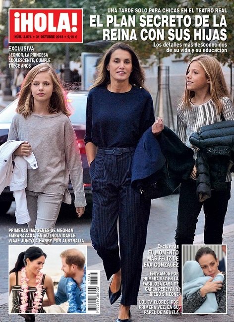 portada revista hola leticia e hijas