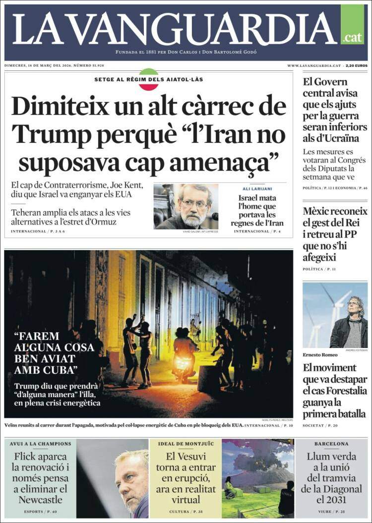 'La Vanguardia', 18 de març de 2026