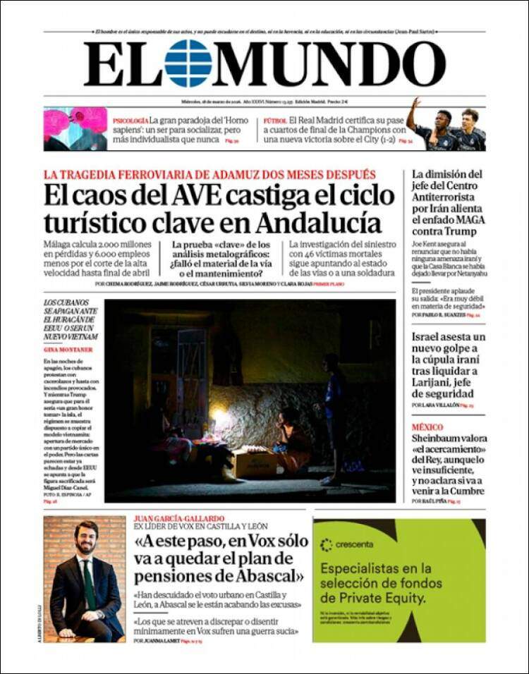 'El Mundo', 18 de març de 2026