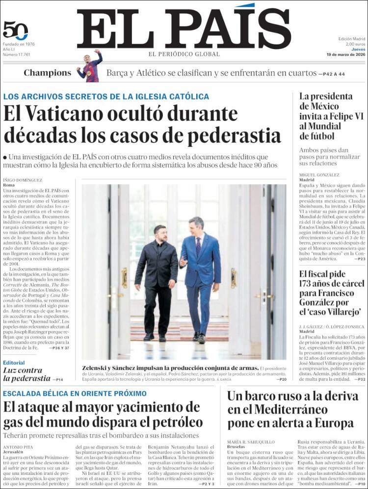'El País', 19 de març de 2026