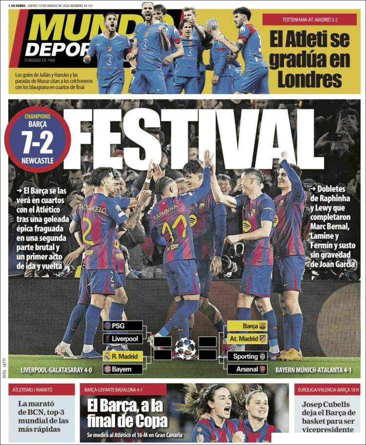 Mundo Deportivo portada 19 03 2026