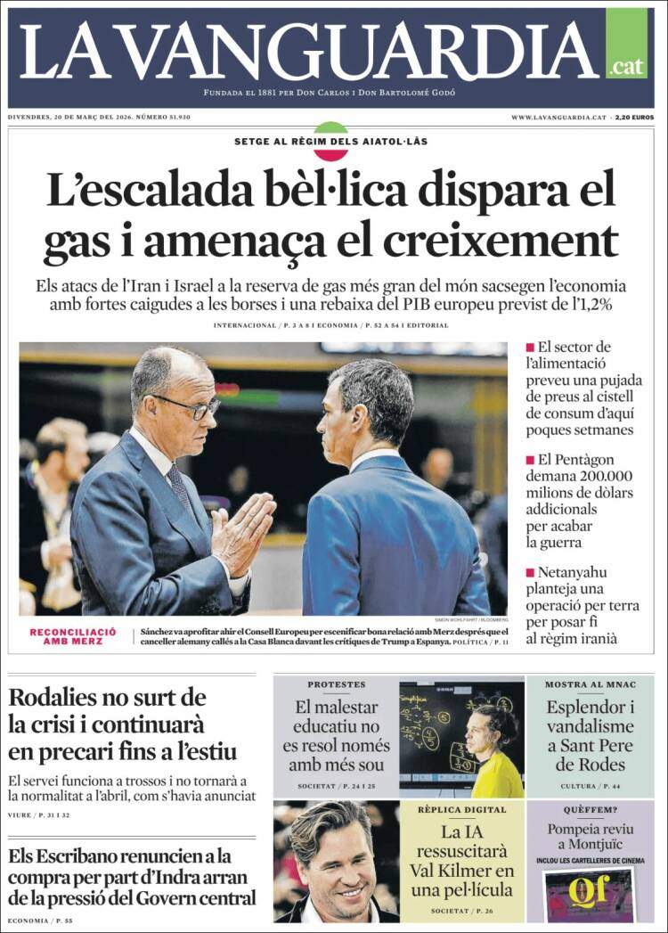 'La Vanguardia', 20 de març de 2026