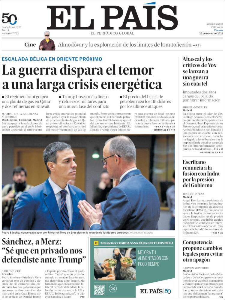'El País', 20 de març de 2026