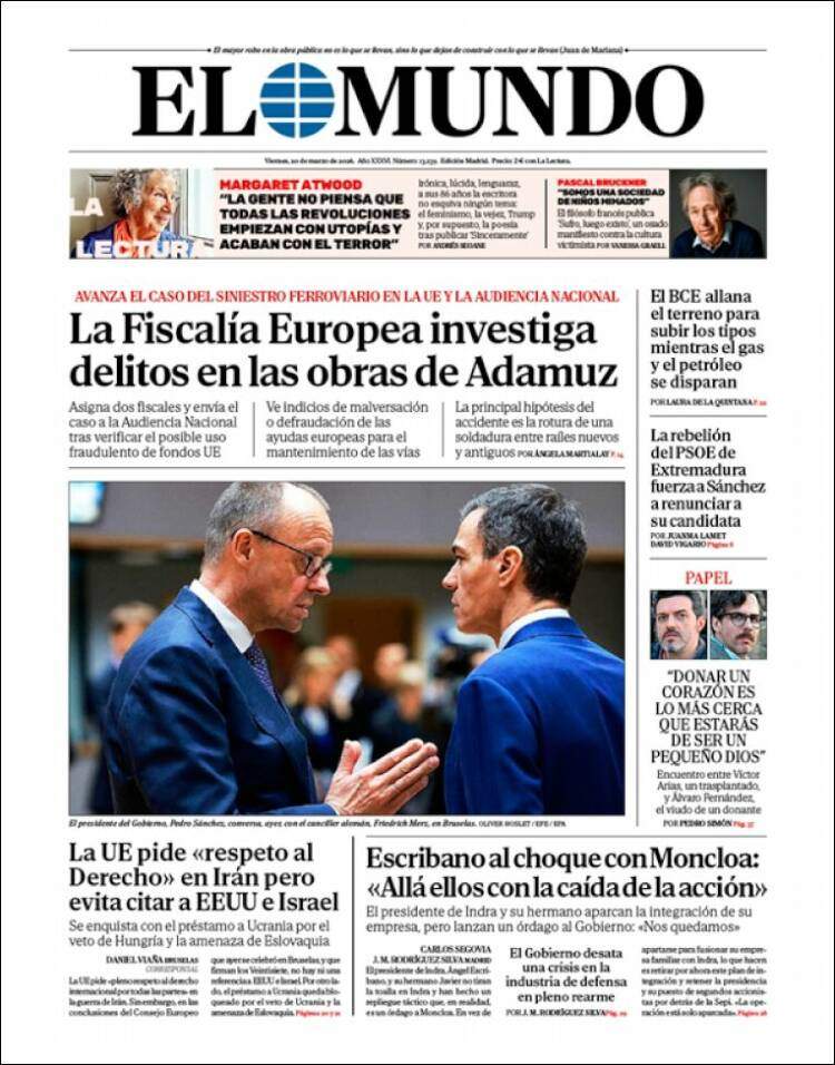 'El Mundo', 20 de març de 2026