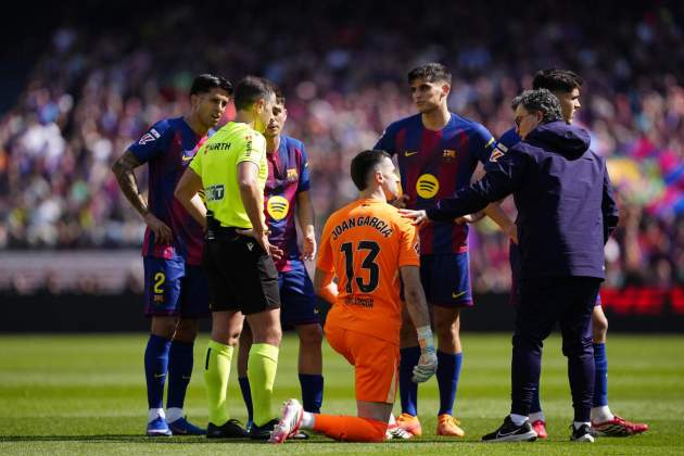 Joan Garcia necessita assistència mèdia contra el Rayo / Foto: EFE