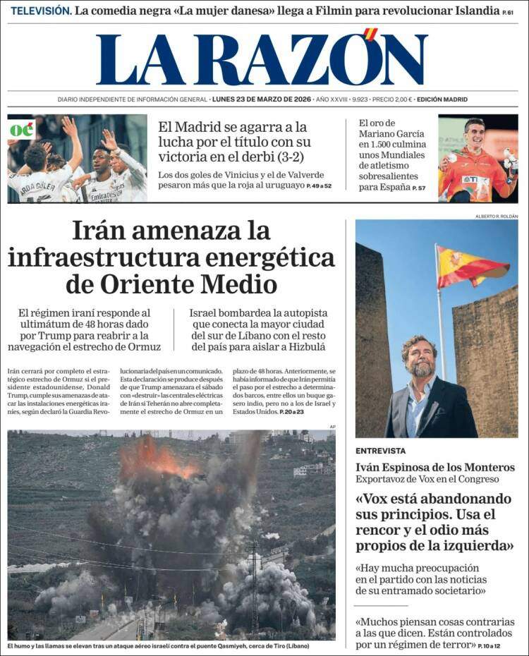'La Razón' 23 de març de 2026 