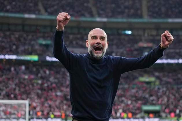 Pep Guardiola durant la final de la Carabao Cup / Instagram