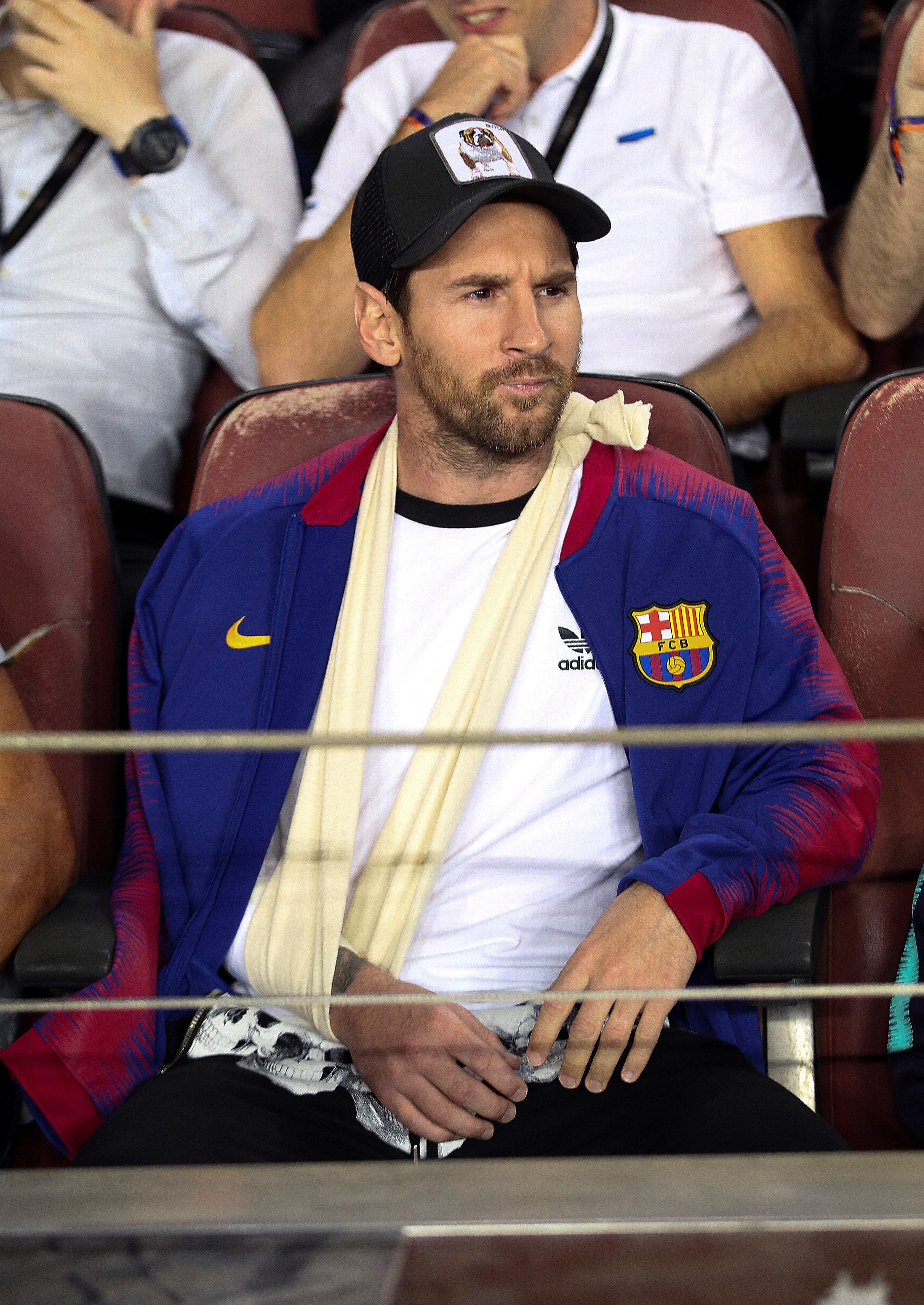 Messi, un aficionat més en el Barça-Inter