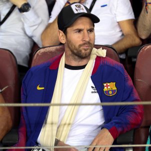 Leo Messi graderia Barça Inter Champions EFE Leo Messi graderia Barça Inter Champions EFE