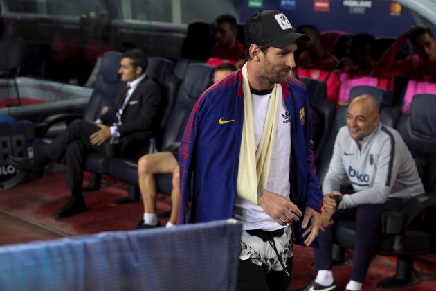 Leo Messi lesió Inter Barça Champions   EFE
