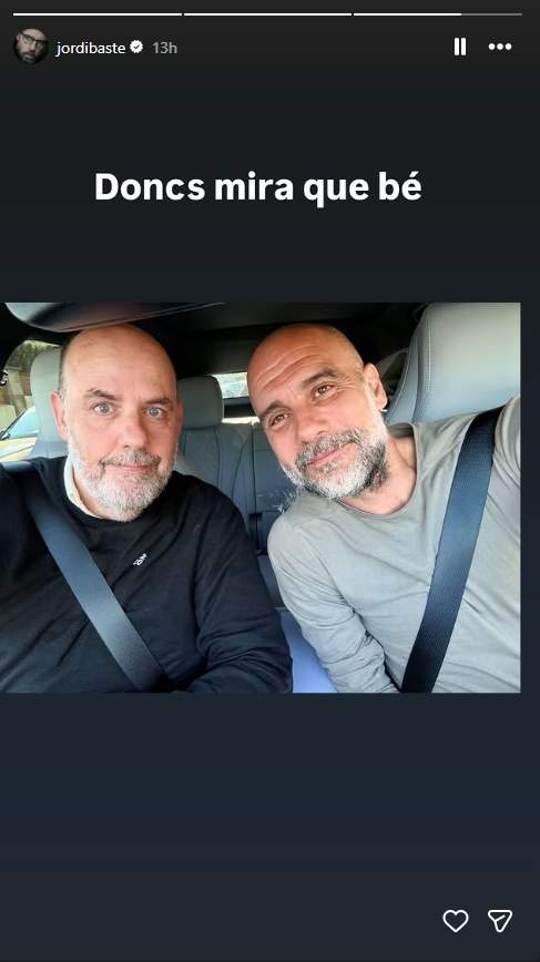 Pep Guardiola y Jordi Basté, de reencuentro / Instagram