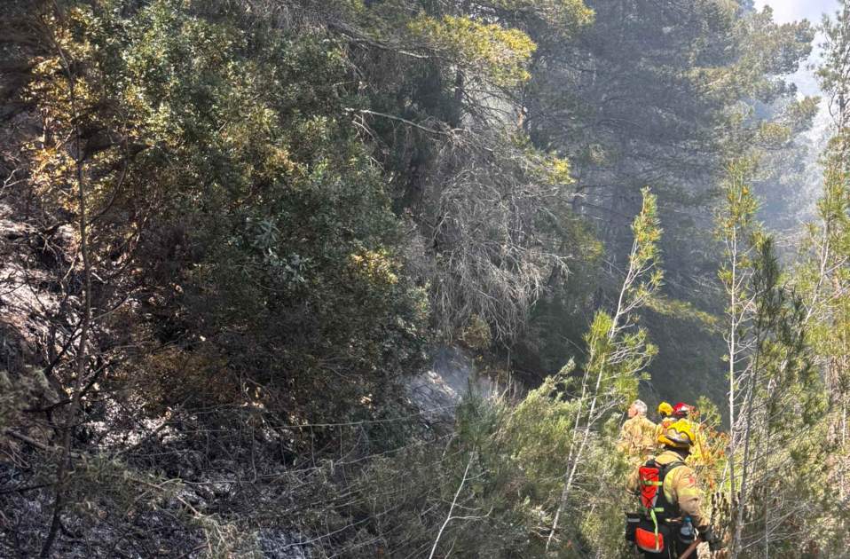 Bomberos apagando el fuego / Enric Adell