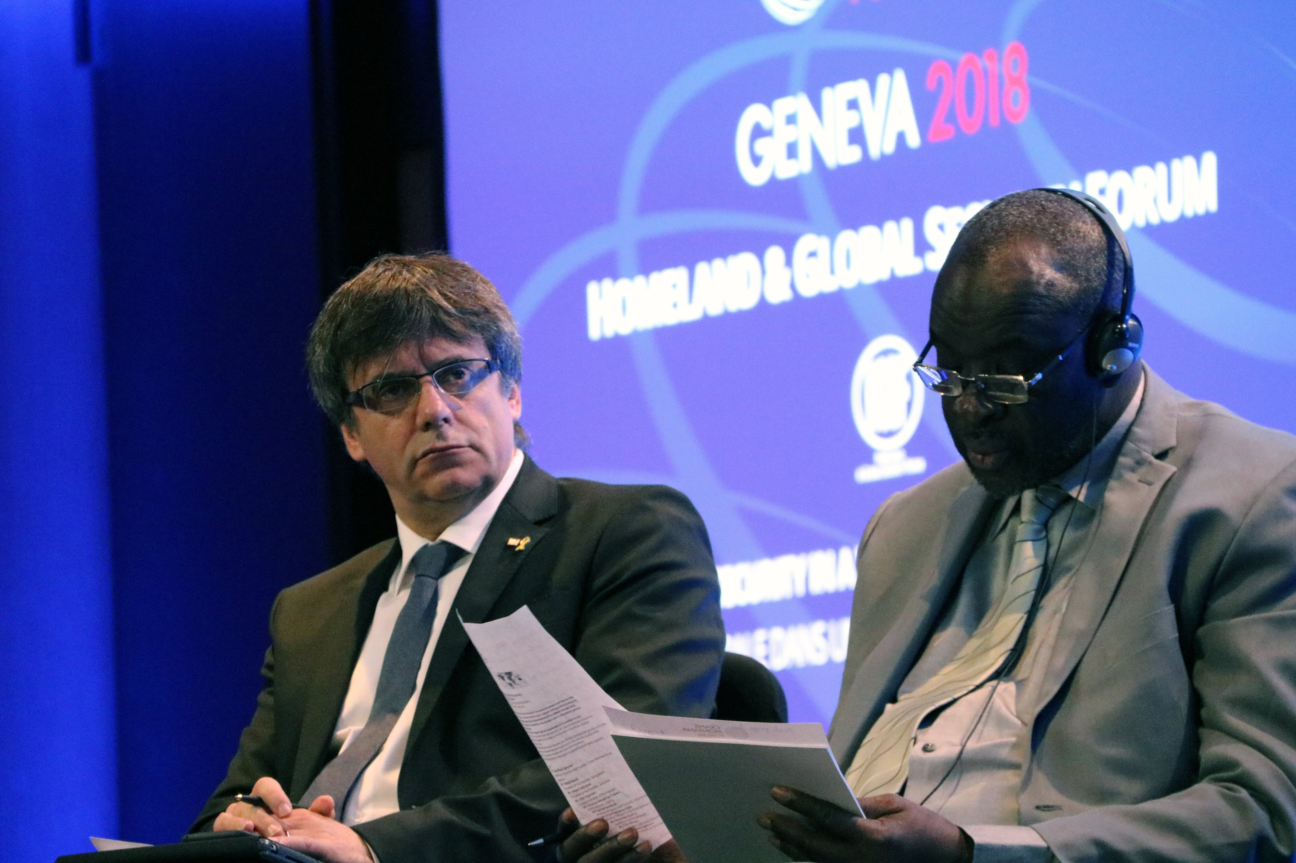 Puigdemont reivindica a Ginebra  l’autodeterminació com a “eina de pau”