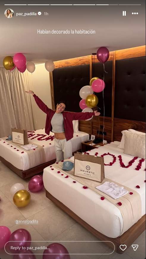El detalle del hotel cuando llegó Anna Padilla y las acompañantes / Instagram El detalle del hotel cuando llegó Anna Padilla y las acompañantes / Instagram