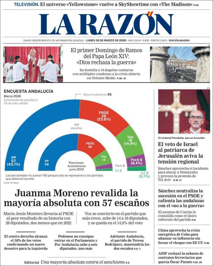 'La Razón', 30 d'abril de 2026