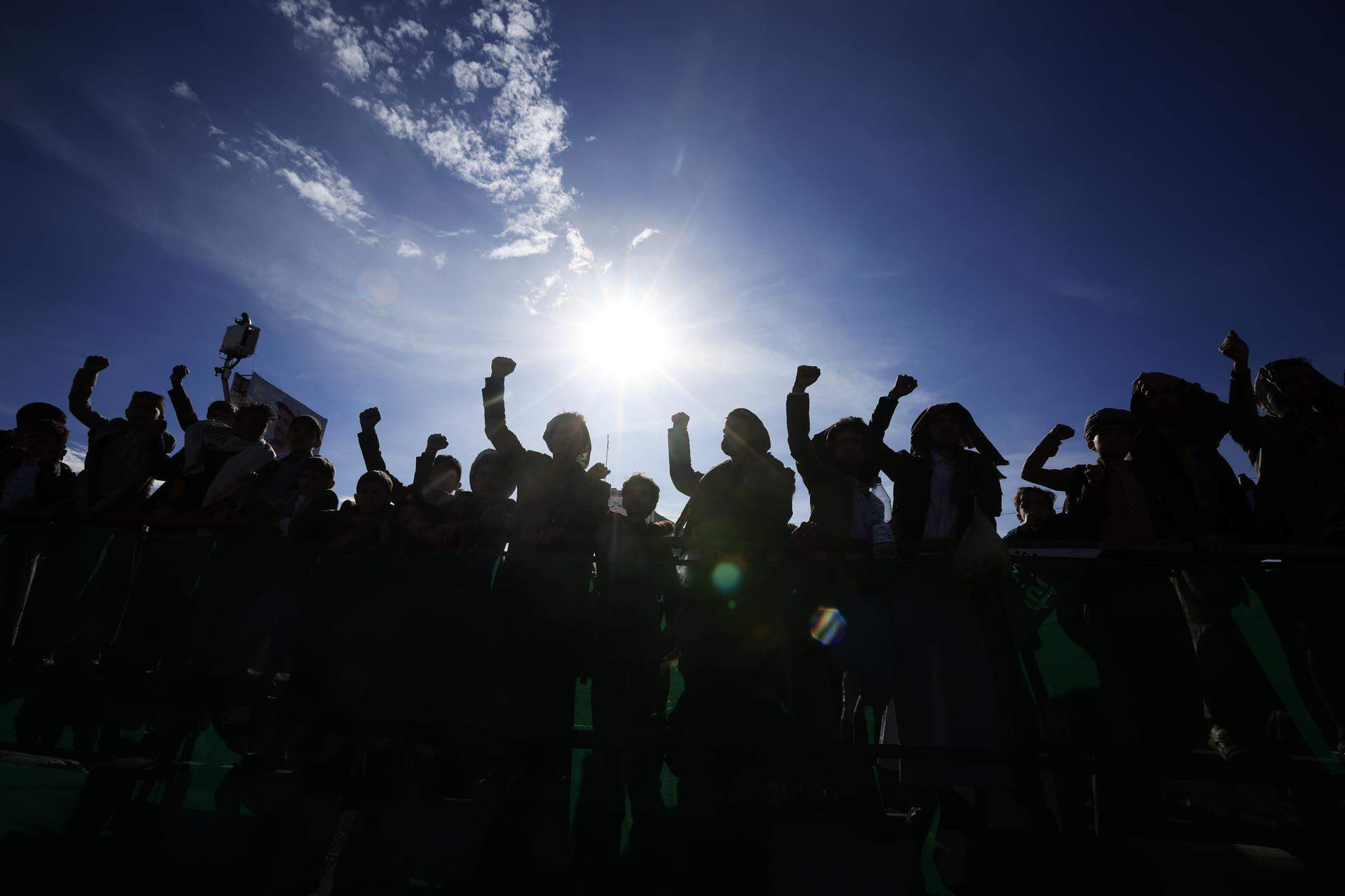 houthi manifestants efe