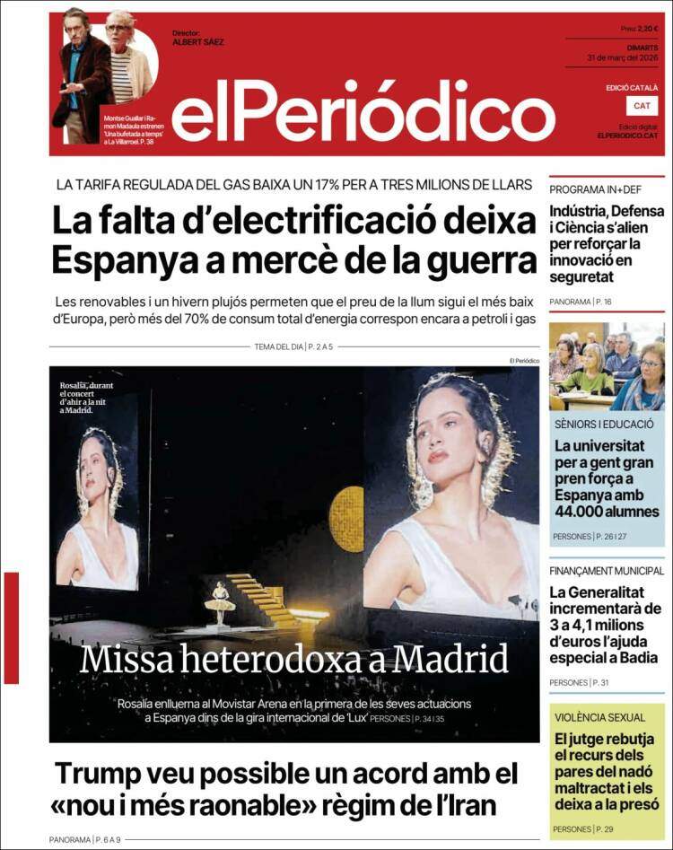 'El Periódico', 31 de març de 2026 'El Periódico', 31 de març de 2026