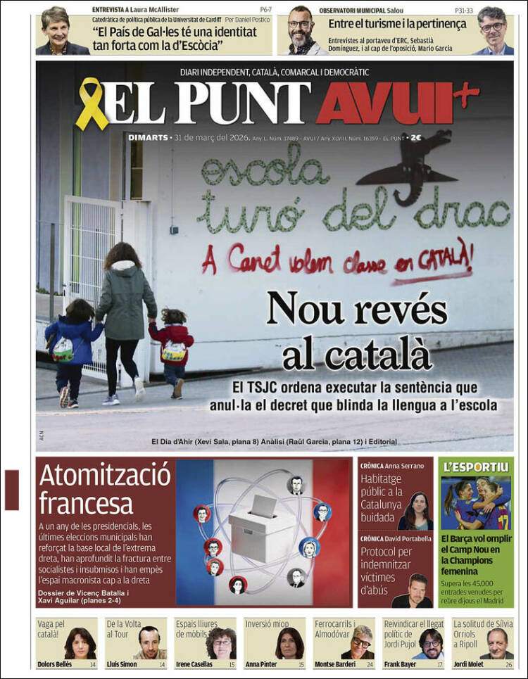 'El Punt Avui', 31 de març de 2026