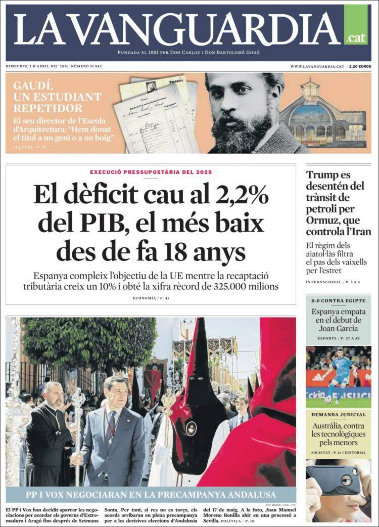 'La Vanguardia', 1 de abril de 2026