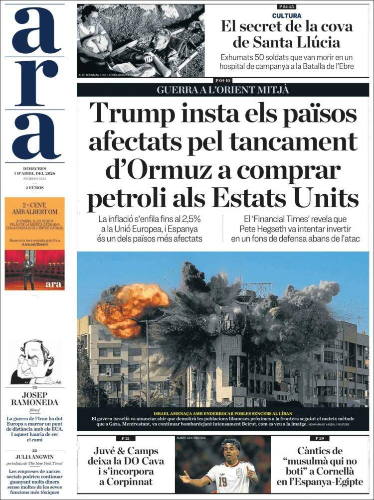 'Ara', 1 de abril de 2026