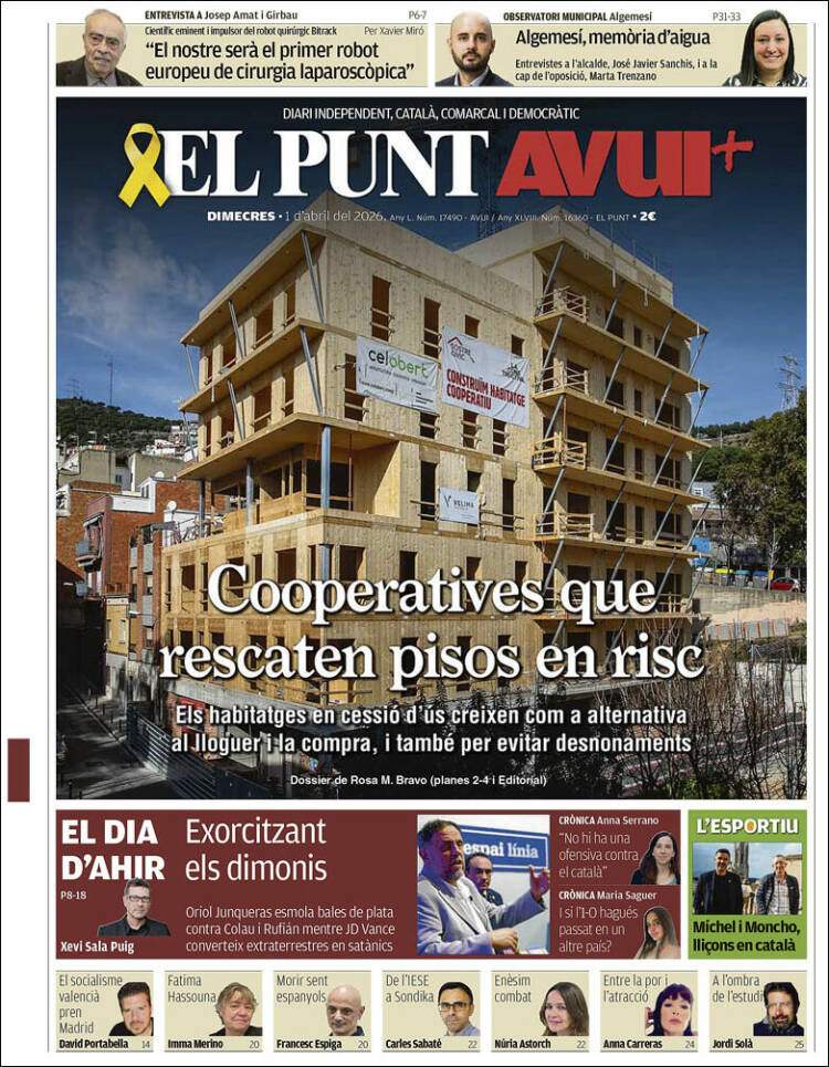'El Punt Avui', 1 de abril de 2026