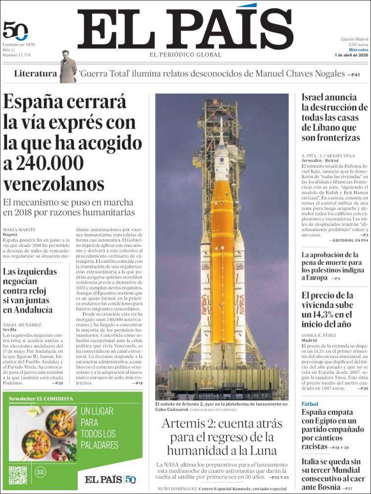 'El País', 1 de abril de 2026