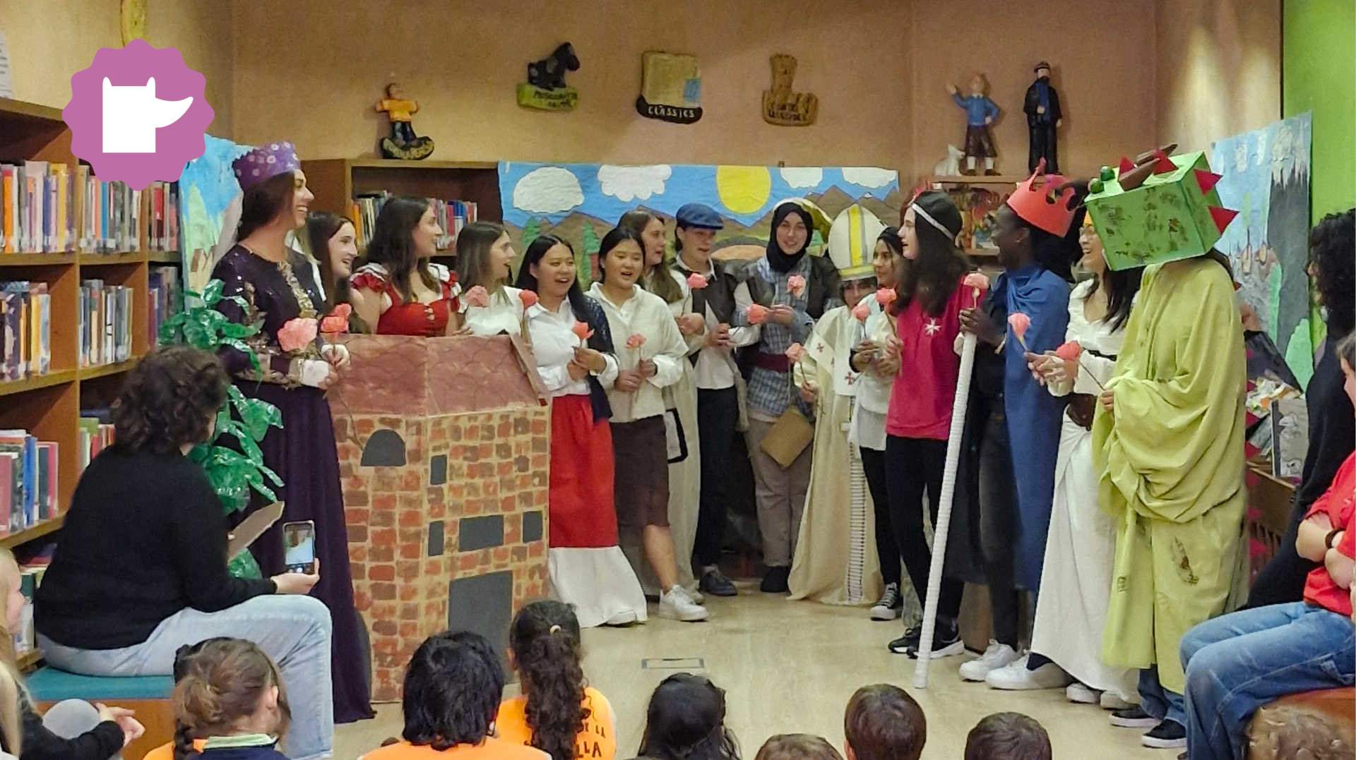 Hora del cuento: La leyenda de Sant Jordi, A cargo del alumnado de 2º del ciclo formativo de Grado Superior de Técnico/a de Educación Infantil, del Instituto Montsacopa de Olot