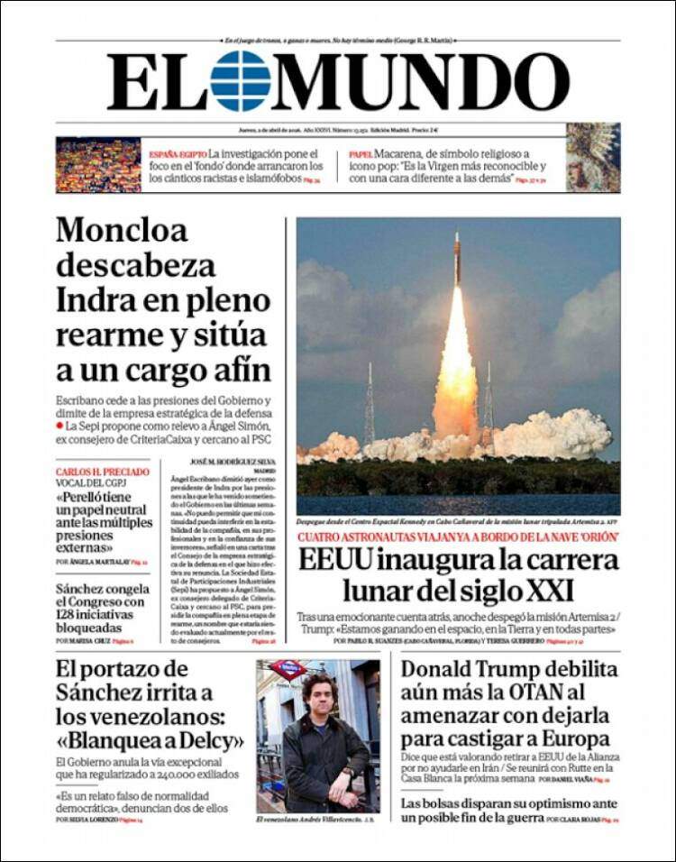 'El Mundo', 2 d'abril de 2026