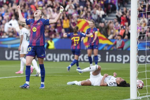 Graham Hansen celebra gol Barça Madrid Champions / Foto: EFE