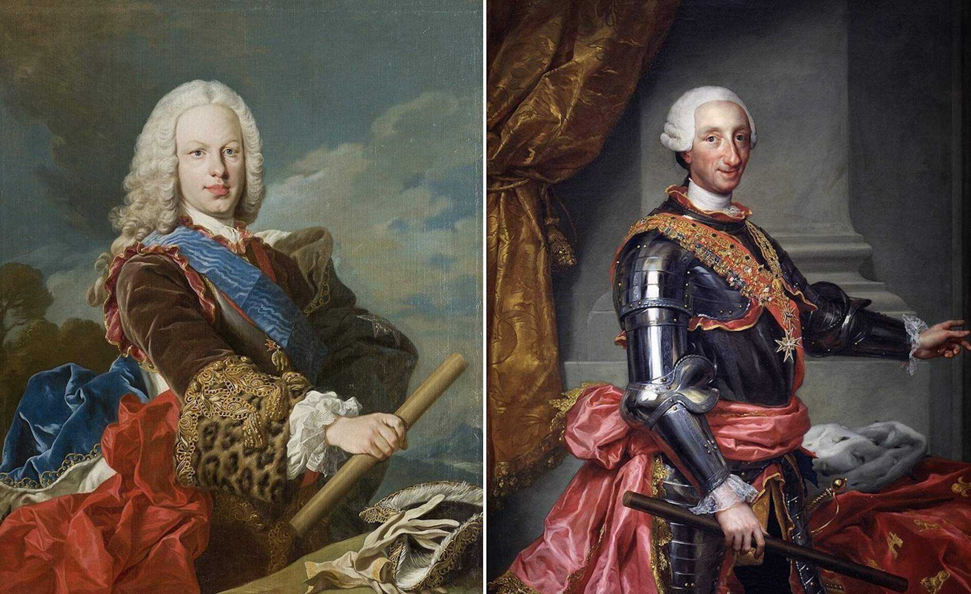 Representació dels reis Ferran VI i Carles III. Font Museu del Prado Representació dels reis Ferran VI i Carles III. Font Museu del Prado