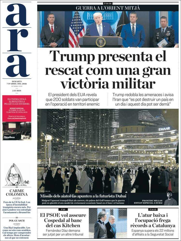 'Ara', 7 de abril de 2026