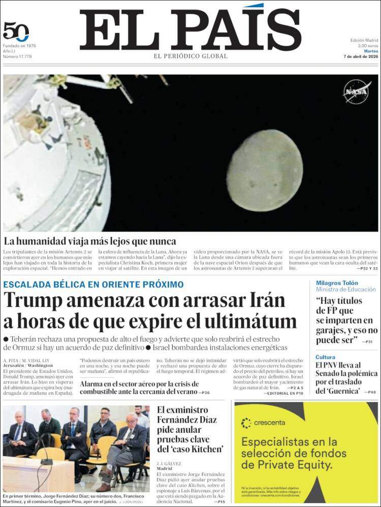 'El País', 7 de abril de 2026